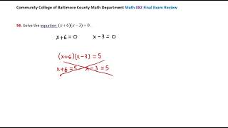 CCBC Math 082 Final Exam Review Problem 56
