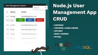 User Management System – Nodejs, Express, MySQL & Express-Handlebars