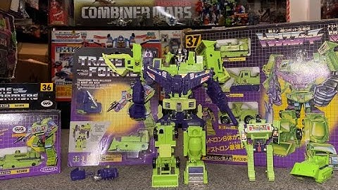 Transformers generation one Bonecrusher review. G1 combiner devastator variant gig, iga & takara box
