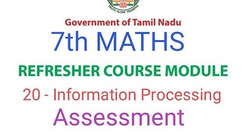 TN Class 7th Maths Refresher Course | Ln 20 - Information processing | Answer key