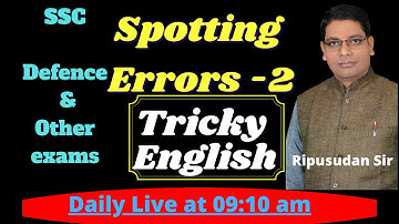 Spotting Errors Set 02 | The best way to learn Error Detection and Correction | SSC & Defence