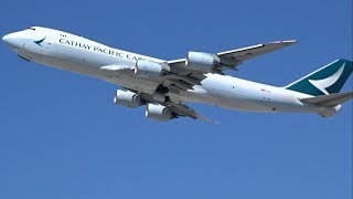 Cathay Pacific Cargo Boeing 747-8F [B-LJN] takeoff from Los Angeles (LAX/KLAX)