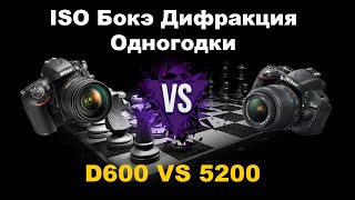 Nikon D600 VS D5200  Сравнение Полного кадра и кропа одного года ISO Бокэ Дифракция