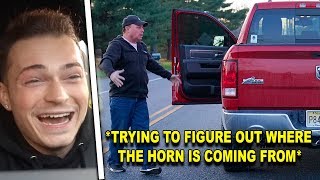 I Wired A Horn To My Dads Brake Pedal *SO MAD*  Funniest Prank Ever