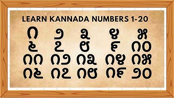 Learn Numbers 1 to 20 in Kannada | Kannada and English numbers | Learn Kannada | Numbers