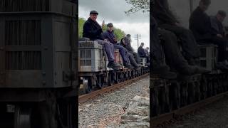 Gravity Train Ffestiniog Extreme Steam Extravaganza & Passenger at Ddaullt Railway Station Festrail