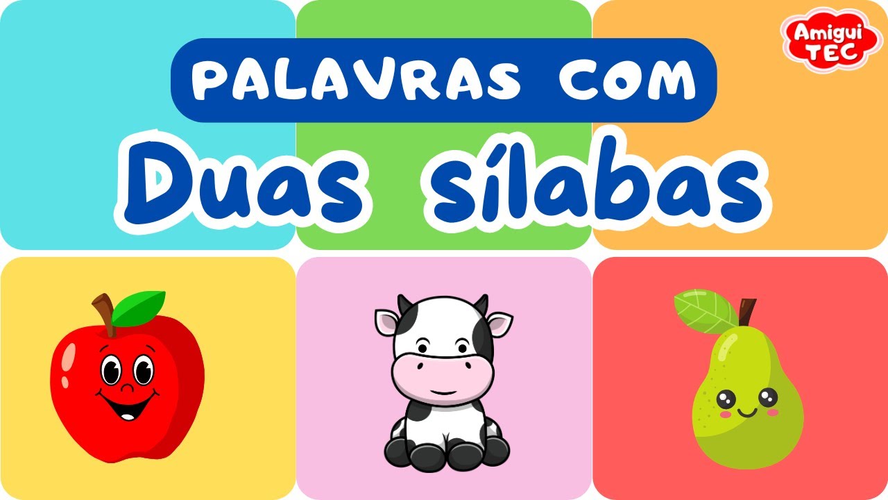 ANIMAIS e FRUTAS (duas sílabas) Alfabetização - YouTube