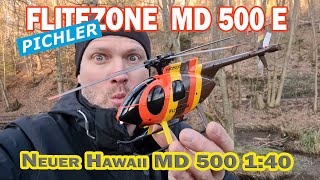 Zwei neue RC-Heli MD 500 E von Flitezone Pichler Modellbau im Maßstab 1:40 im Test - Rezession
