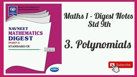 3. Polynomials/ Maths 1 (ALGEBRA) digest notes : 9th