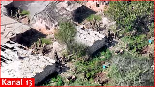 A house where a large number of Russian soldiers were trying to hide was hit by a Ukrainian drone