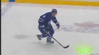 Mark Bell Hits Daniel Alfredsson - Sens at Leafs - Apr 3 08