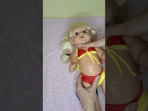 Купальник закритий для ляльок пупсів 43 см baby born бебі бон синій, видео 1