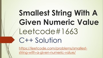 Smallest String With A Given Numeric Value | Leetcode 1663 | leetcode solution