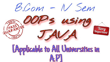 Degree | 4th Sem | B.Com | OOPs using Java | Important Questions