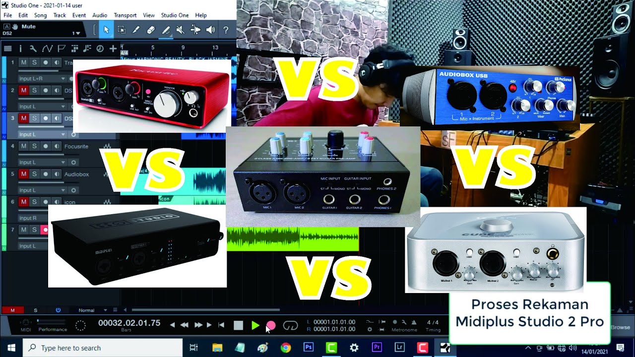 Audio Interface Dolphin Sound DS2 vs Focusrite vs Presonus vs Midiplus