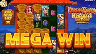 Insane Win! 🔥 Barnyard Megahays Megaways 🔥 NEW Online Slot EPIC Big WIN - Pragmatic Casino Supplier