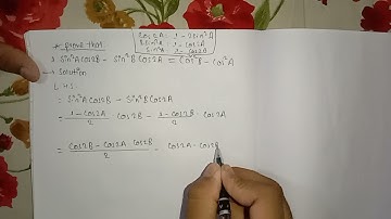 Trigonometry:- Prove that.( Multiple angle )