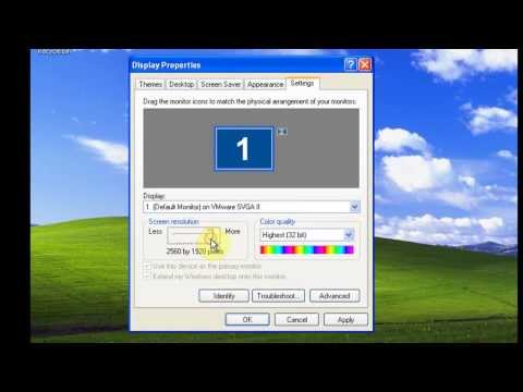 Windows XP: How To Change Desktop Screen Resolution