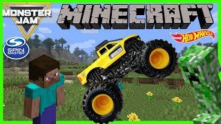 Monster Jam Minecraft Surprise Monster Trucks Treasure | Spin Master and Hot Wheels