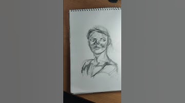 Realistic Charcoal Portrait of a Woman | Speed Drawing (Shorts)#short #arts #drawing