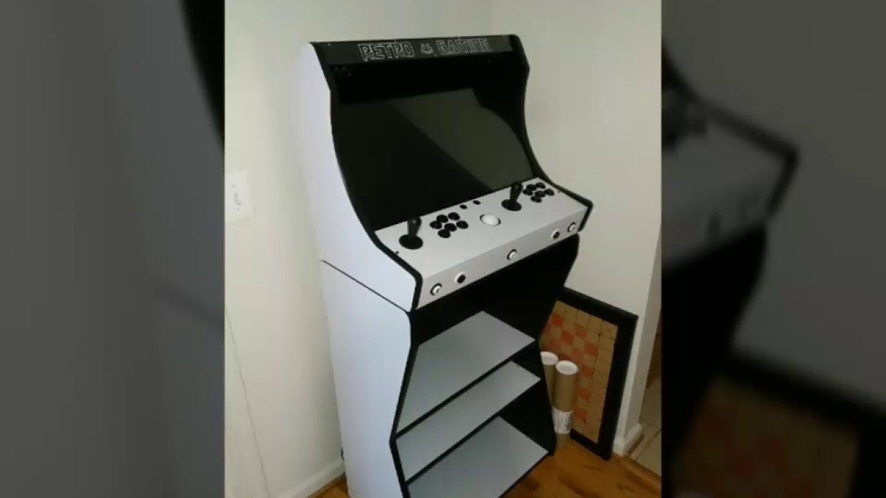 Bartop arcade stand with shelves - YouTube