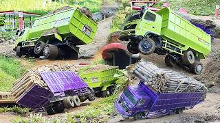 BIKIN INSIDEN Truk Hino 500 Muatan Kayu Overload Truk Oleng Truck Tronton Hino Ranger Rc Handmade