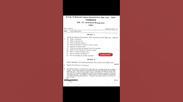 B.com 6th semester NEP Investment management question paper 2024#questions #exam