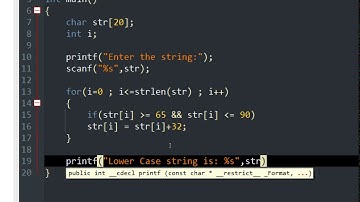 C Program to convert Upper Case String  to Lower Case String | Vikas University C Program Tutorial
