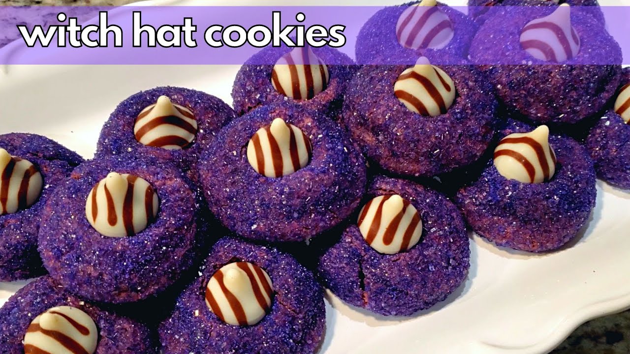 Witch Hat Cookies! 🎃 Easy Peanut Butter Halloween Cookies!!