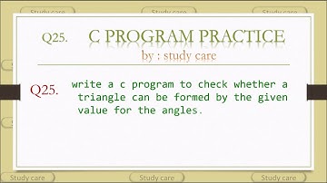 C Programs:write a c program to check whether a triangle can be formed by the given value for the...