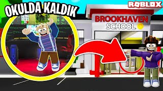 Gece Gizlice Okulda Kaldık !!  Roblox Brookhaven