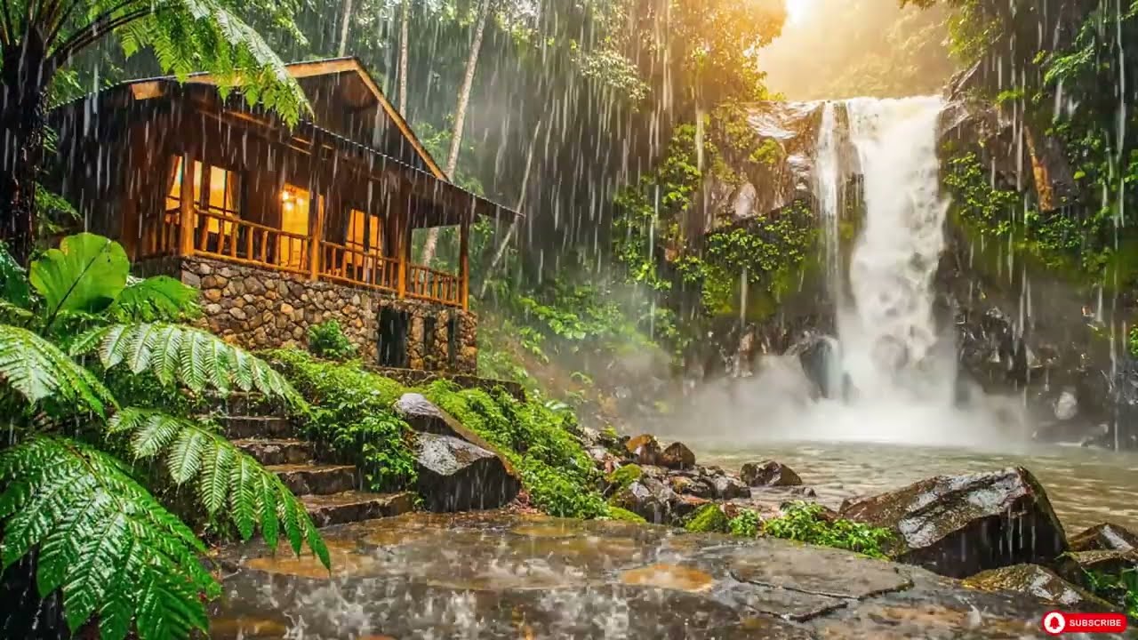 Blissful Forest Rain Rice Fields Overcast Day Peaceful Ambience Total Relaxation