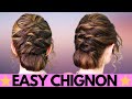 How to do a twisted chignon hairstyle - easy hair tutorial