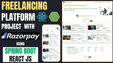 Freelancing Platform Project using Spring Boot, React JS & MySQL with Razorpay Payment Gateway Java