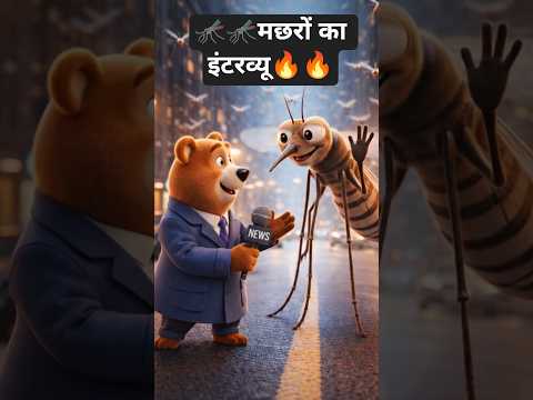 🦟🦟 मछरों का इंटरव्यू 🔥🔥 #shortvideo #animation #ecoaishorts