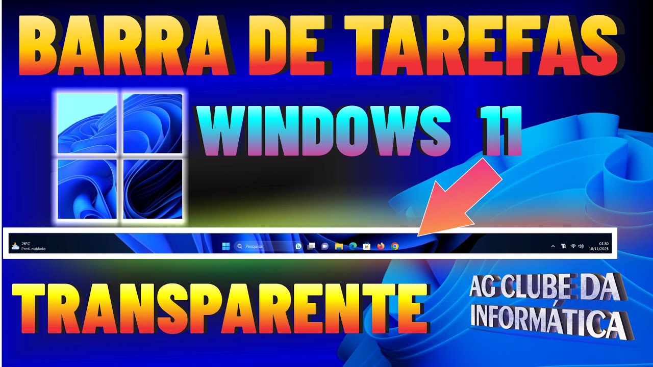 windows 10 barra de tarefas transparente