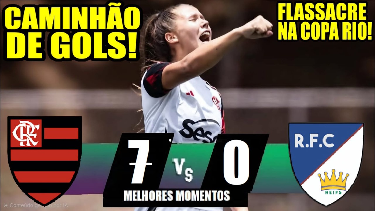 MELHORES MOMENTOS - FLAMENGO 7x0 HEIPS - COPA RIO 2026 - GOLS NICOLI / JAMILI / PINHO 2X / BRUNA