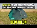 Le test de tente de bivouac  randonne  trek quick hiker 2 personnes quechua  decathlon