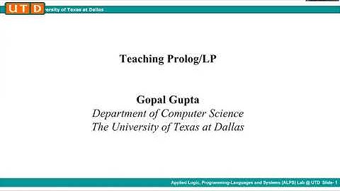 Gopal Gupta on Teaching Prolog and Logic Programming