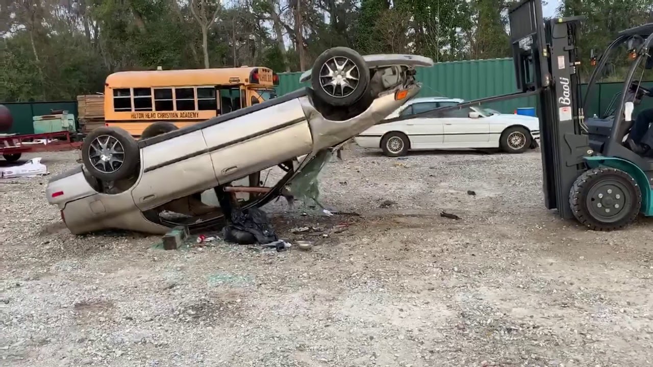 Smashing a car at work YouTube