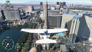 Low Altitude Flight Through Las Vegas in Microsoft Flight Simulator 2020