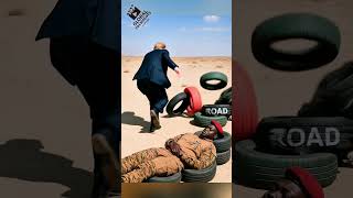 Trump Tries to Wake Ibrahim Traore in the Desert 😂 Funny Tyres Road of Burkina Faso🇧🇫 Comedy #memes
