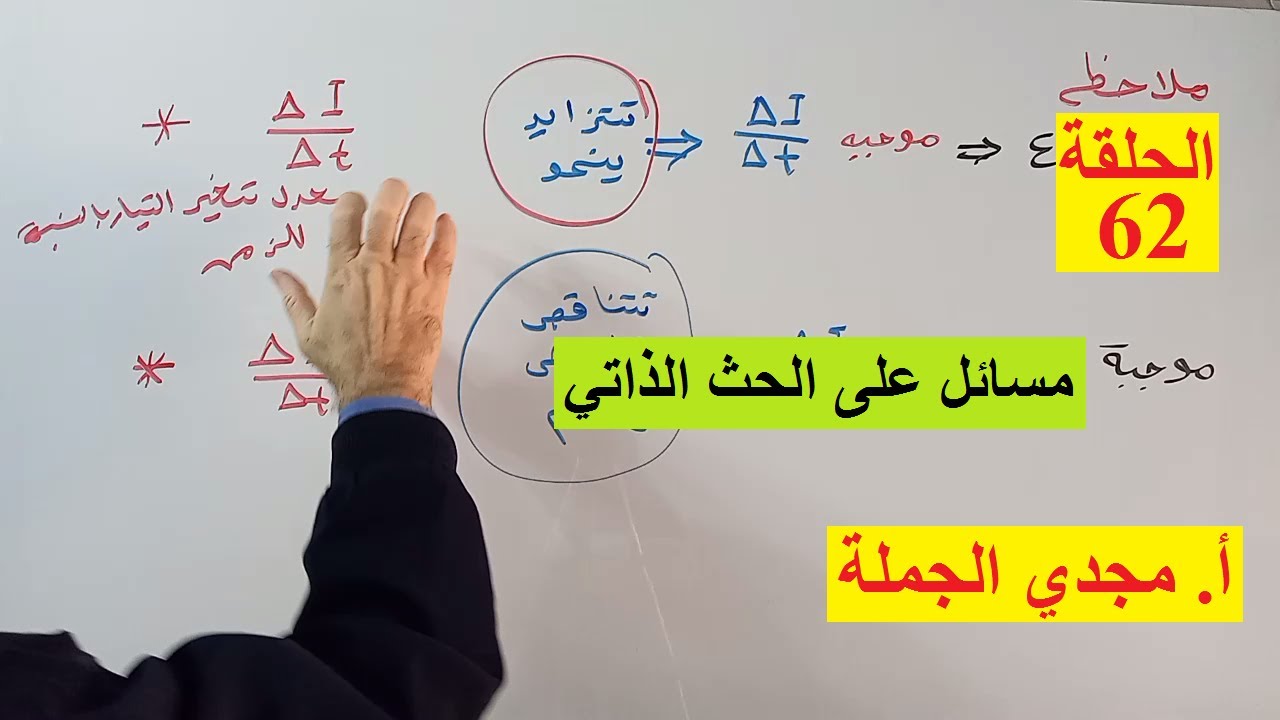 الحلقة 62 مسائل على الحث الذاتي