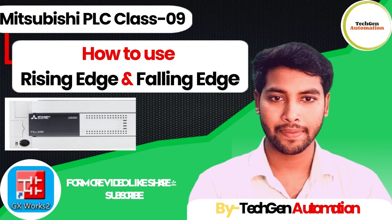 Rising Edge Ringing Mitsubishi PLC Class-09 How to use Rising Edge & Falling edge - YouTube