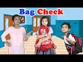 BAG CHECK | Surprise school bag check by teacher | Funny Video | Riya Family Show