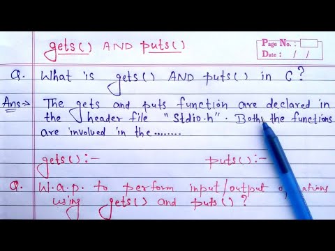 Video: Ce este puts și gets în C?
