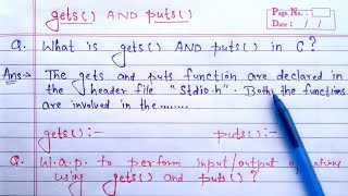 gets and puts function in c programming | use of puts() and gets() in c with example