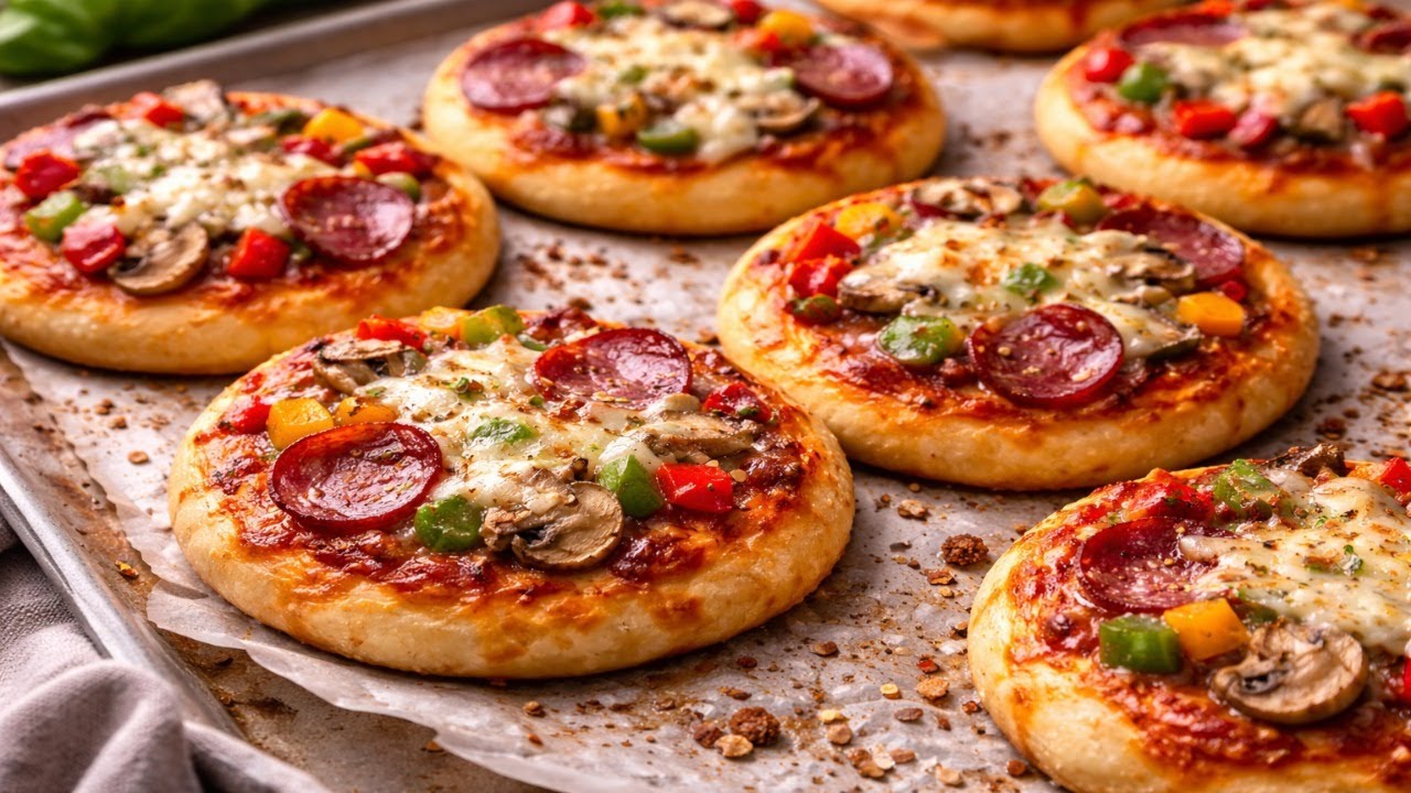 Mini Pizza Domowego Wypieku , Chrupiąca Na Zewnątrz , Miękka w Środku , Krok po Kroku