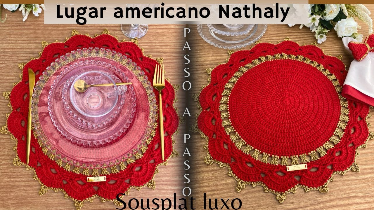 SOUSPLAT DE CROCHÊ LUXO FÁCIL /PASSO A PASSO LUGAR AMERICANO LUXO / #croche #tutorialdecroche