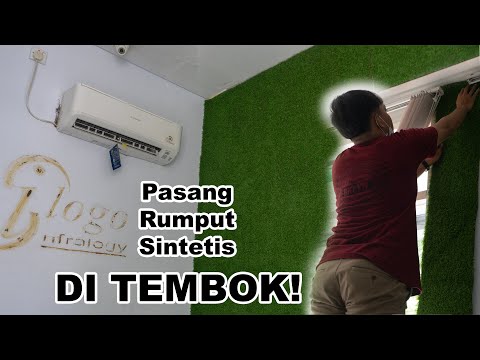 memasang rumput sintetis di tembok - pemasangan rumput sintetis di dinding / area vertikal